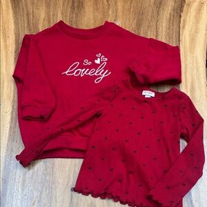 3/$15 | CAT & JACK Festive Red Sweatshirt and Top Set